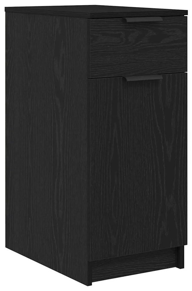 Armário de Mesa vidaXL em Carvalho Preto - 33x50x75 cm - Feito de Made
