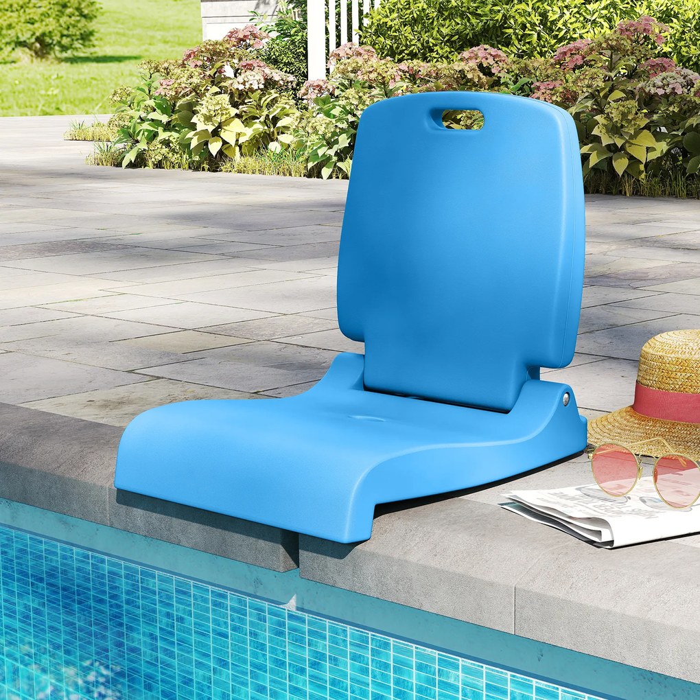 Cadeira dobrável portátil para exterior, piscina azul