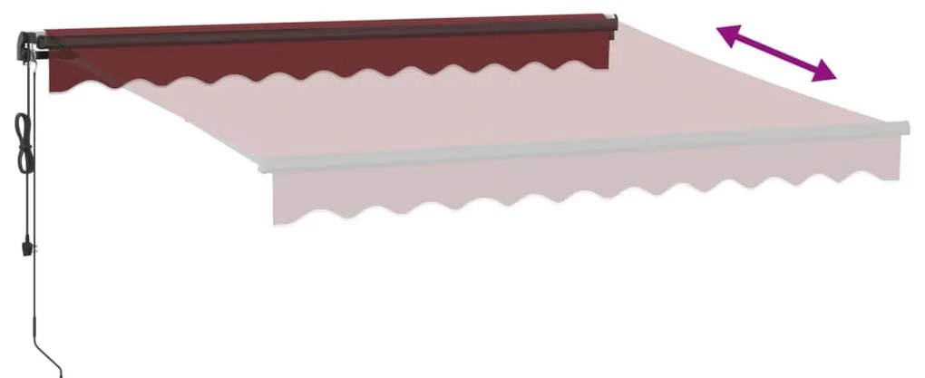 Toldo retrátil automático 300x250 cm bordô