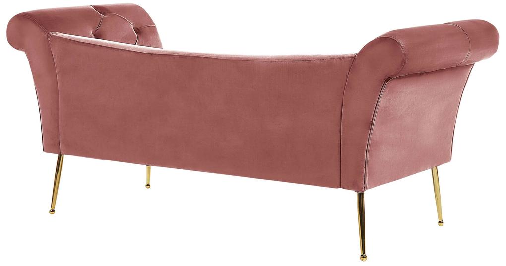 Chaise-longue em veludo rosa NANTILLY Beliani