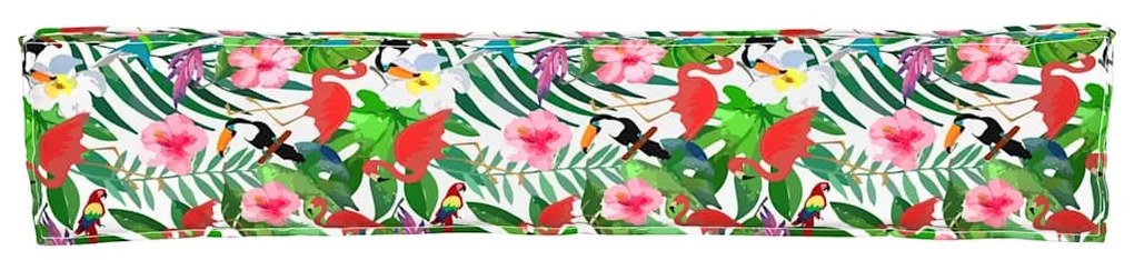 Almofadas de Paletes para Banco 2 pcs Selva Tropical 200x40x8 cm Tecid