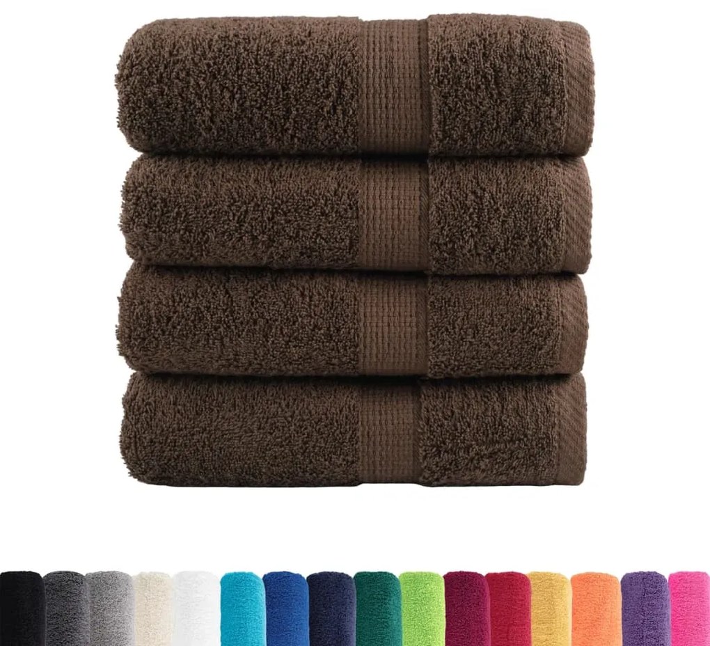 Toalhas de mãos premium SOLUND 4pcs 30x30 cm 600 g/m2 castanho