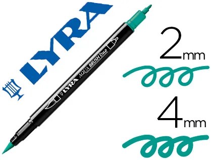 Marcador Lyra Aqua Brush Aguarelavel Dupla Ponta Fina e Pincel Verde Noite