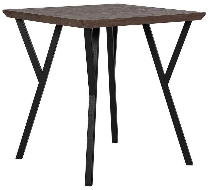 Mesa de jantar castanha escura com preto 70 x 70 cm BRAVO Beliani