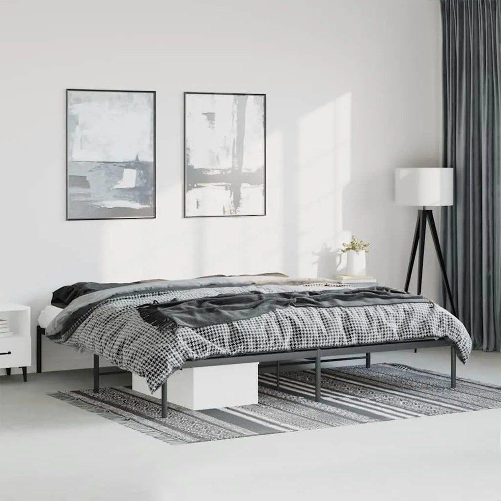 vidaXL Estrutura de cama 193x203 cm metal preto