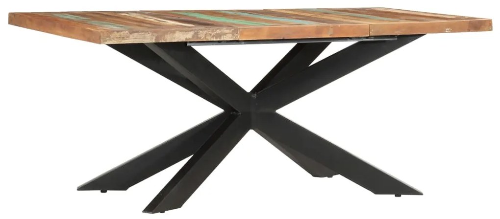 Mesa de jantar 180x90x76 cm madeira recuperada maciça