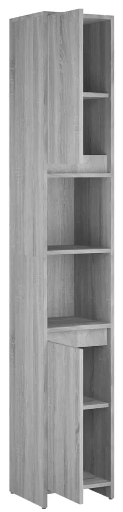 Armário WC 30x30x183,5 cm derivados de madeira cinzento sonoma