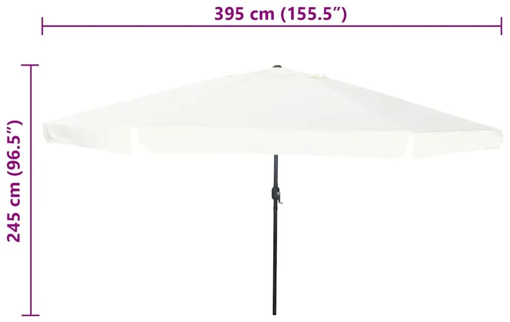 Guarda-sol 395x245 cm Branco Areia