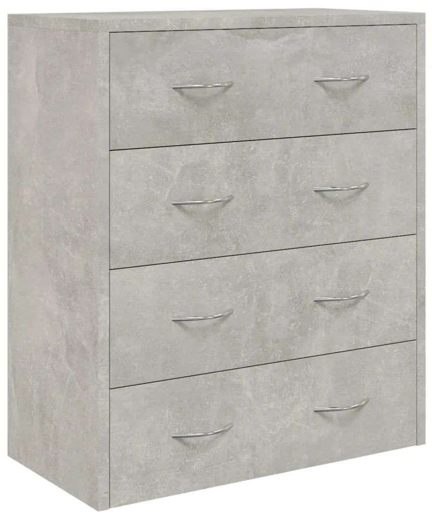 Aparador com 4 gavetas 60x30,5x71 cm cinzento cimento