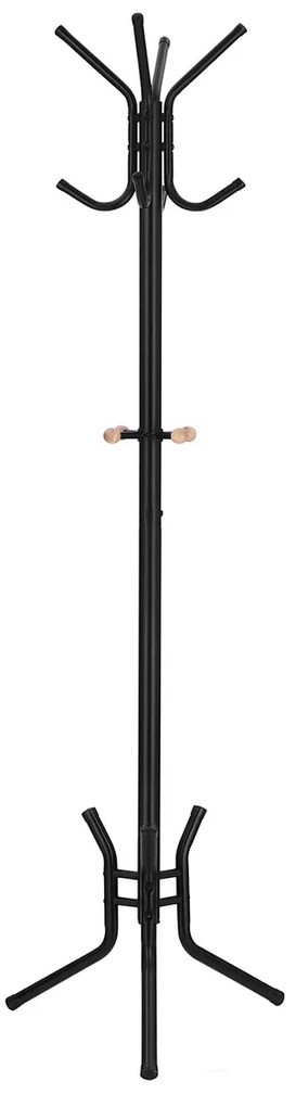 Cabide de metal estiloso SONGMICS com 12 ganchos, 176 cm, preto RCR17B