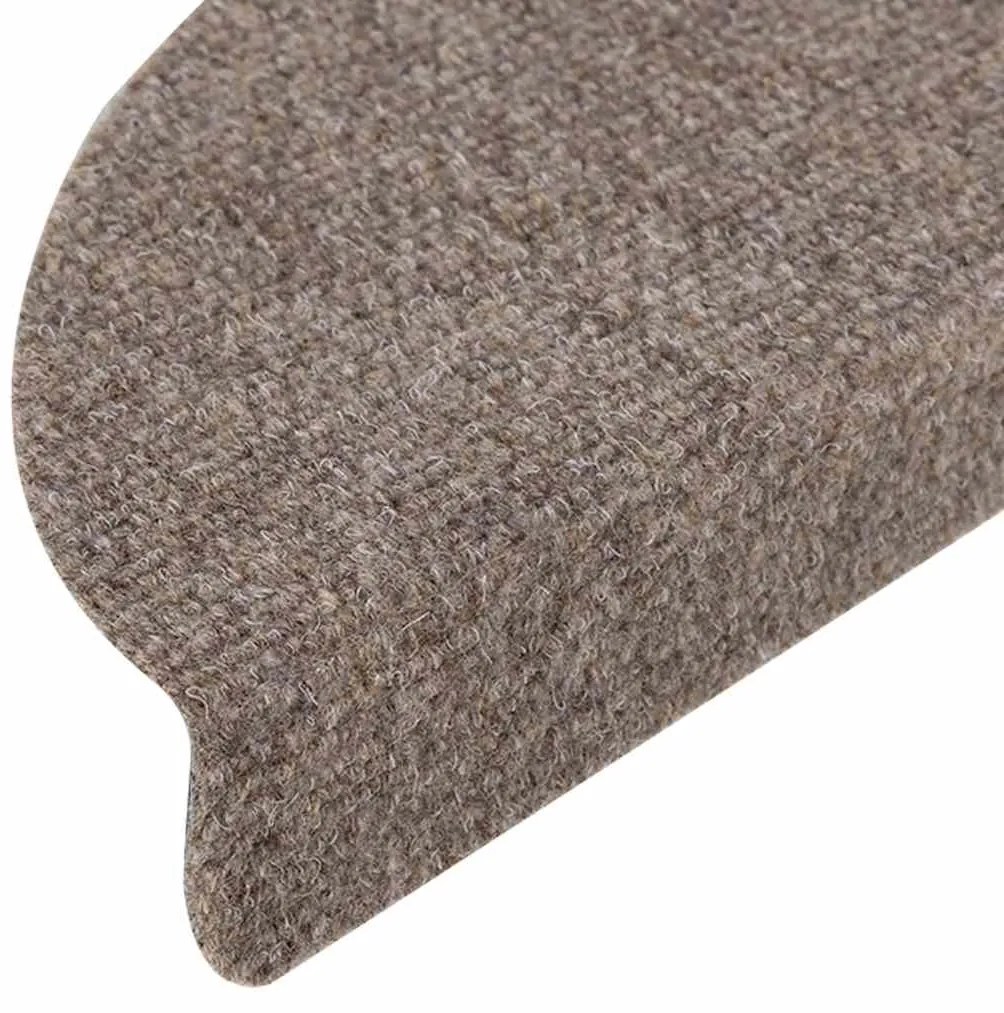 Tapetes de escada adesivos 15 pcs 65x21x4 cm agulhado creme
