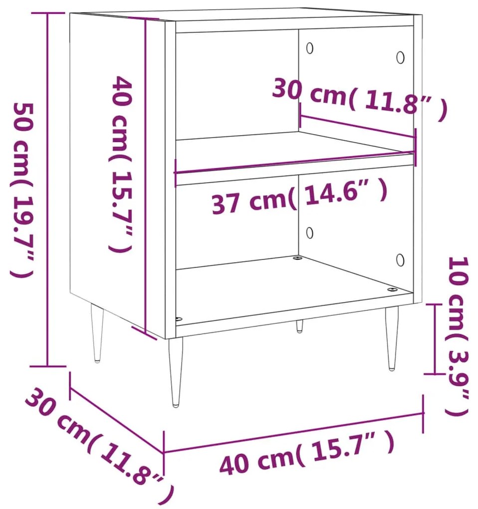 Mesa de cabeceira derivados de madeira branco brilhante