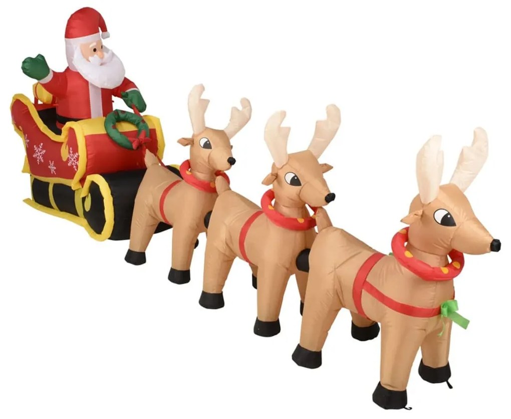 439803 Ambiance Pai Natal com trenó insuflável e luz LED 340 cm