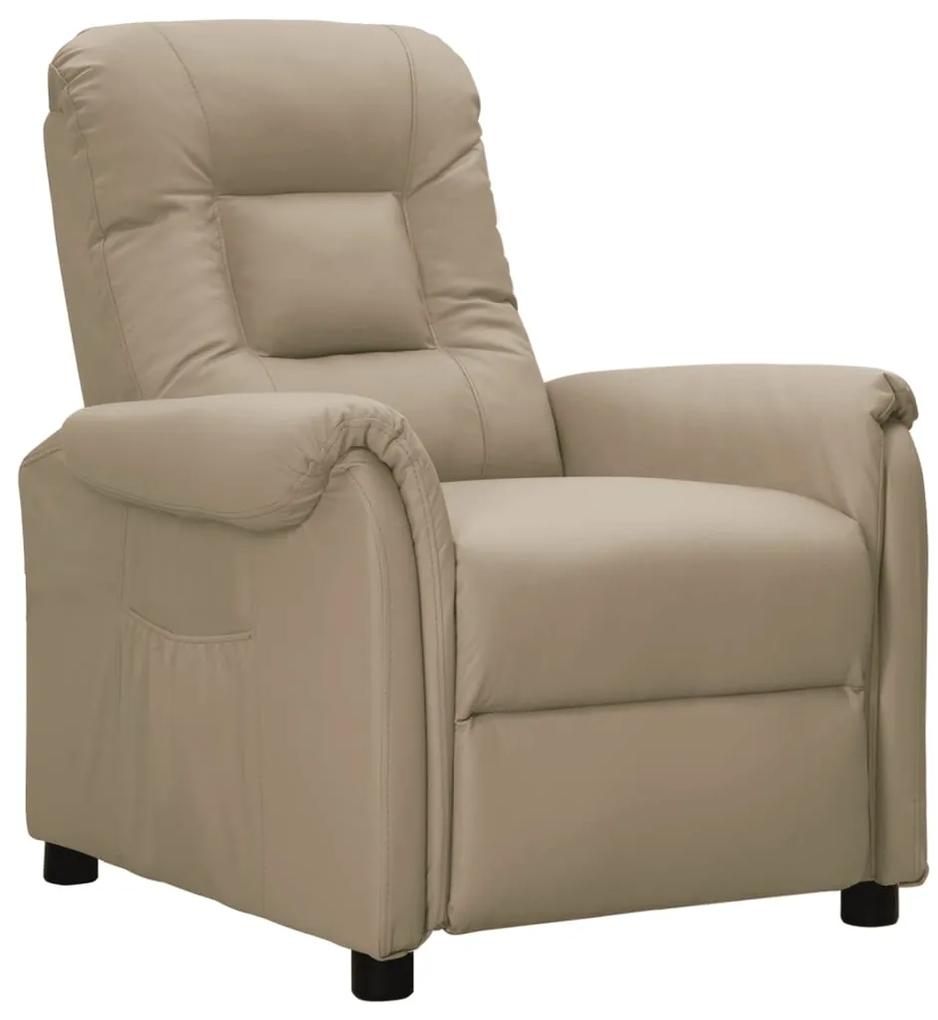 338918 vidaXL Cadeira reclinável couro artificial cappuccino