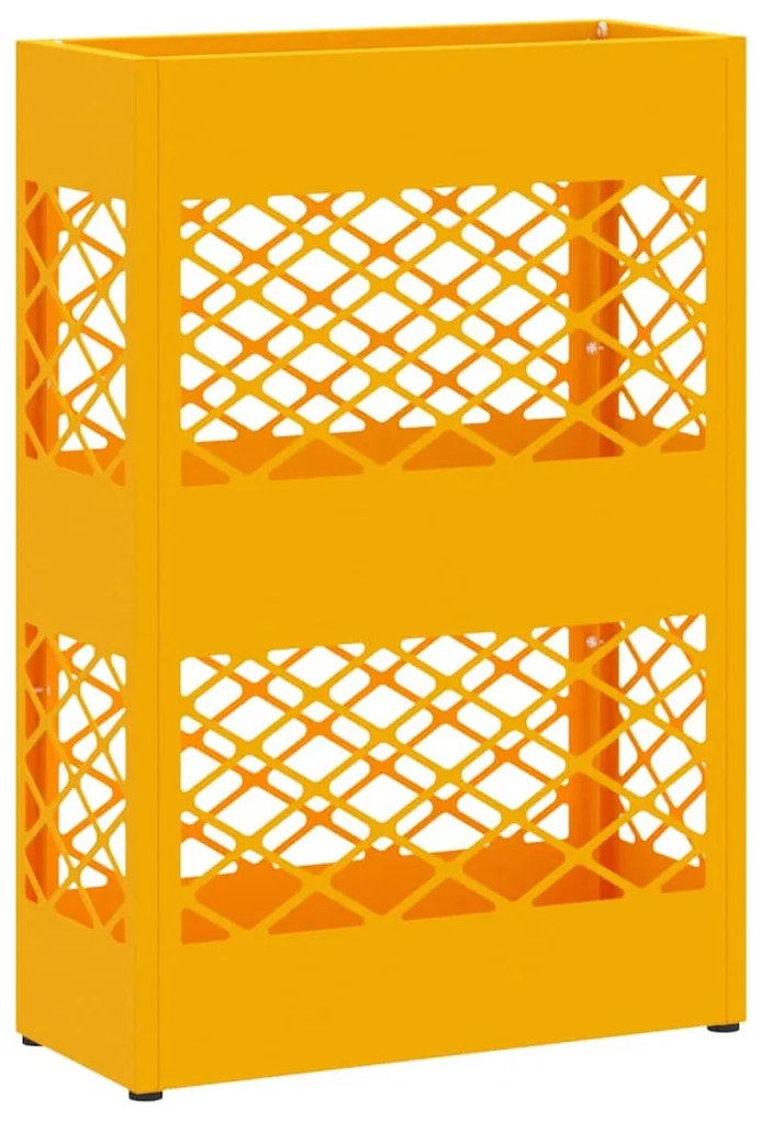 Suporte de Guarda-Chuva Amarelo Mostarda , 28x12x41 cm, Aço