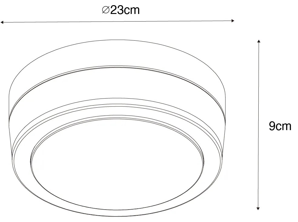 Candeeiro de teto moderno em aço 23 cm IP44 - Flavi Moderno