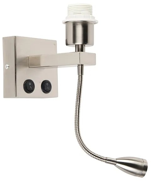 Candeeiro de parede moderno em aço com braço flexível - Brescia Combi Moderno