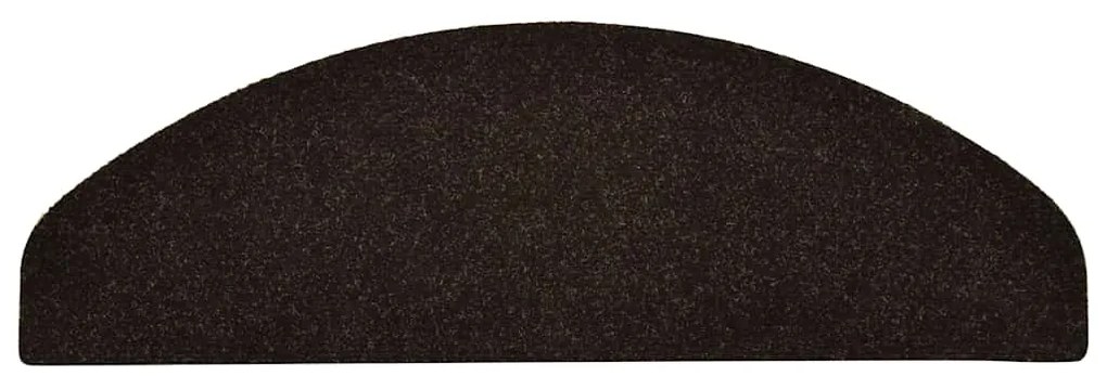 Tapetes de escada autoadesivos 30 pcs 65x21x4cm castanho-escuro