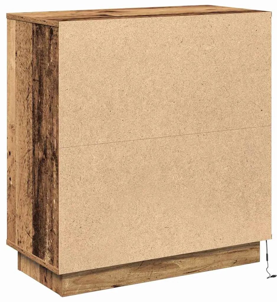 Sideboard com LED Madeira Velha 71x34,5x75 cm Madeira de Engenharia