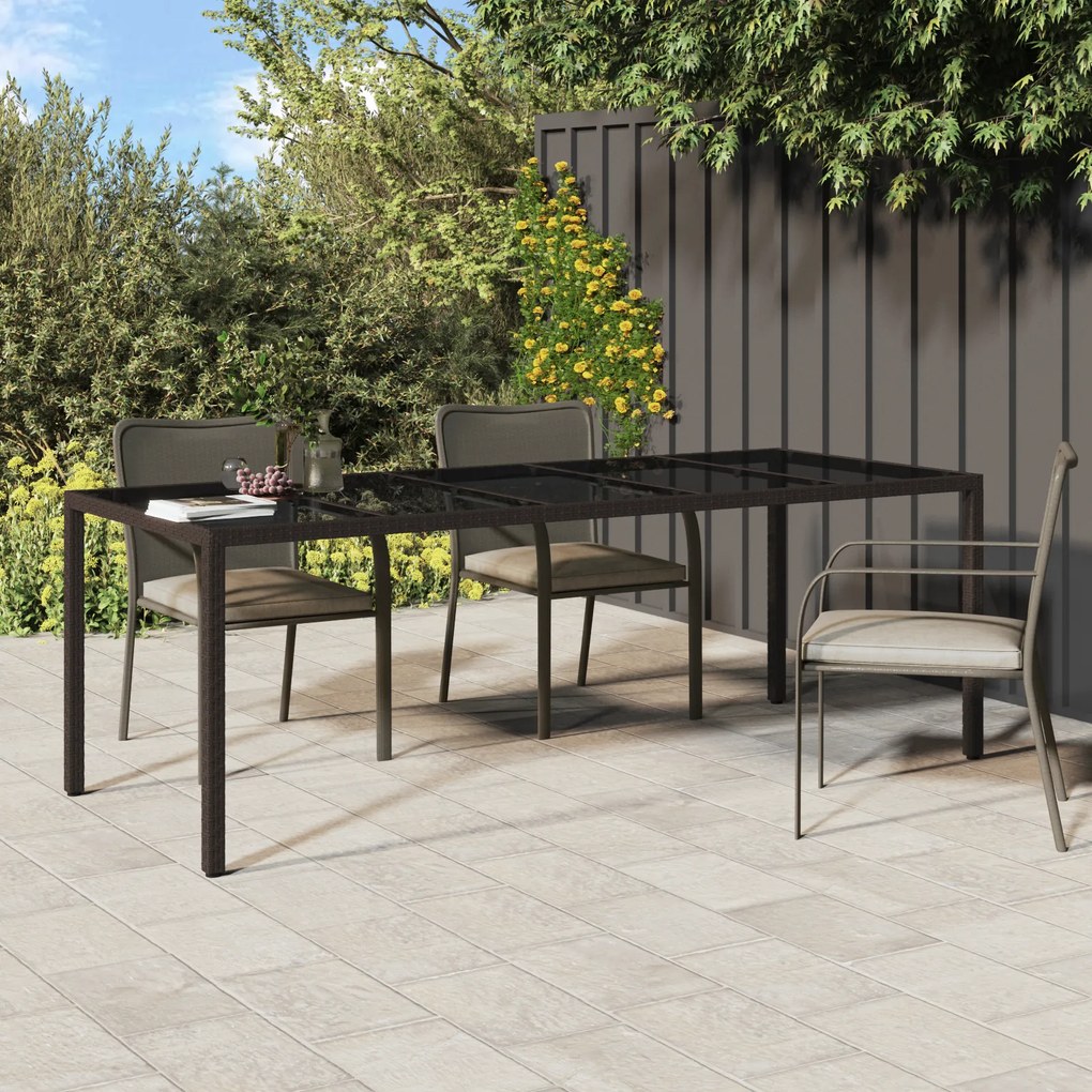 vidaXL Mesa de Jantar de Jardim Castanho 250x100x75 cm Rattan Poliéster