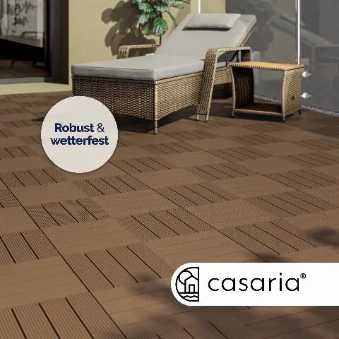 Conjunto de 44 unidades Ladrilhos compostos para terraços, 30 x 30 cm terracota