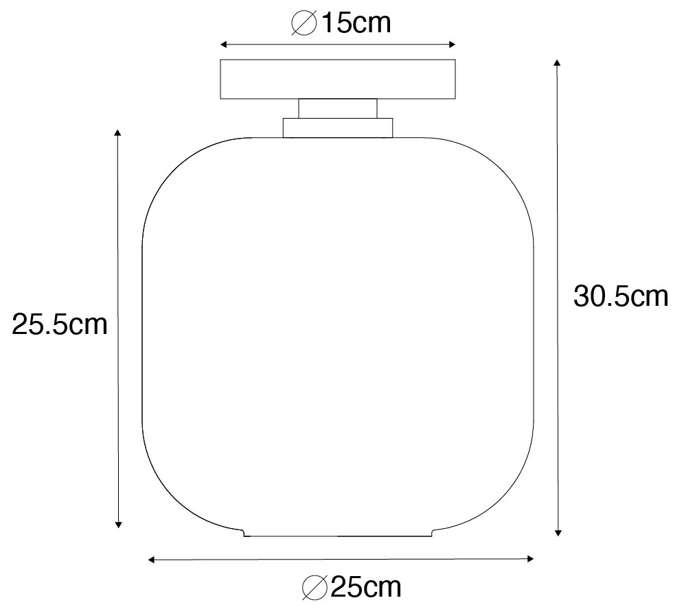 LED Plafon Inteligente Latão e Vidro Âmbar incl. WiFi G95 - Zuzanna Design