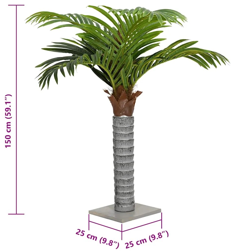 Palmeira artificial 12 folhas 150 cm verde
