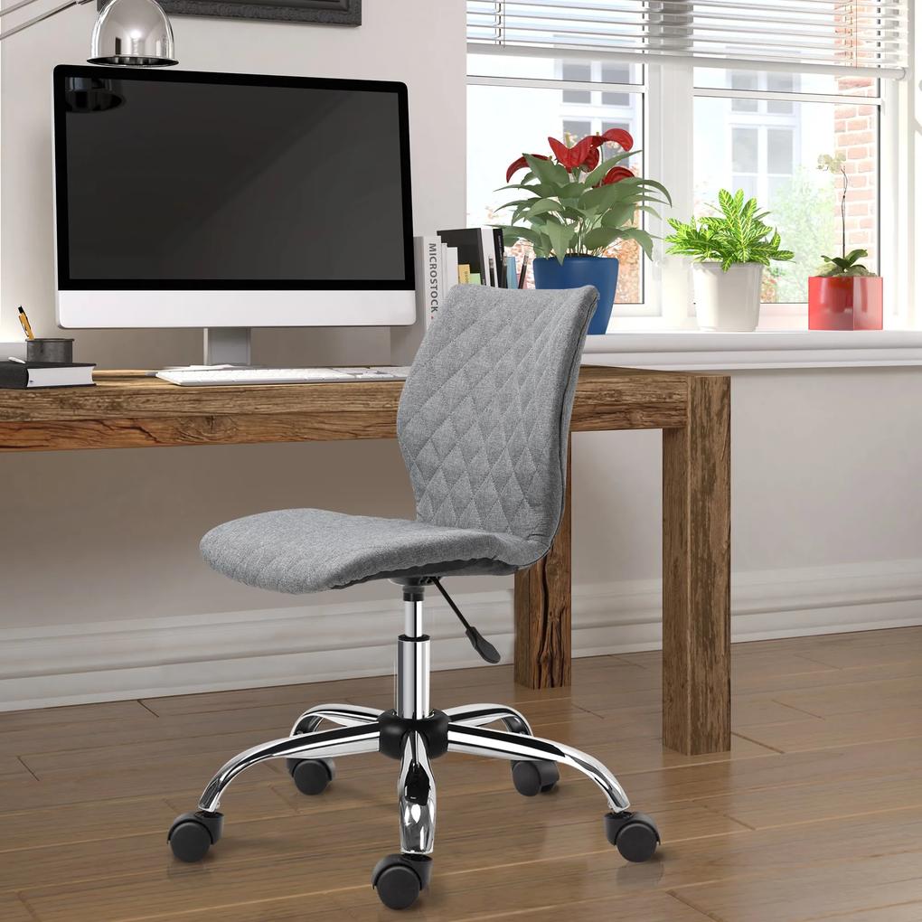 Vinsetto Cadeira de escritório ergonômica Altura ajustável RodaS Nylon 45,5x65x84-95,5 cm Cinza