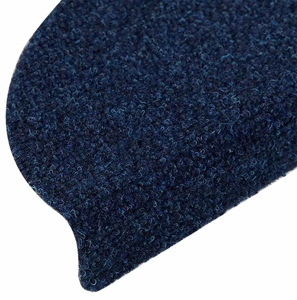Tapetes escada autoadesivos 10 pcs 56x17x3 cm azul-marinho
