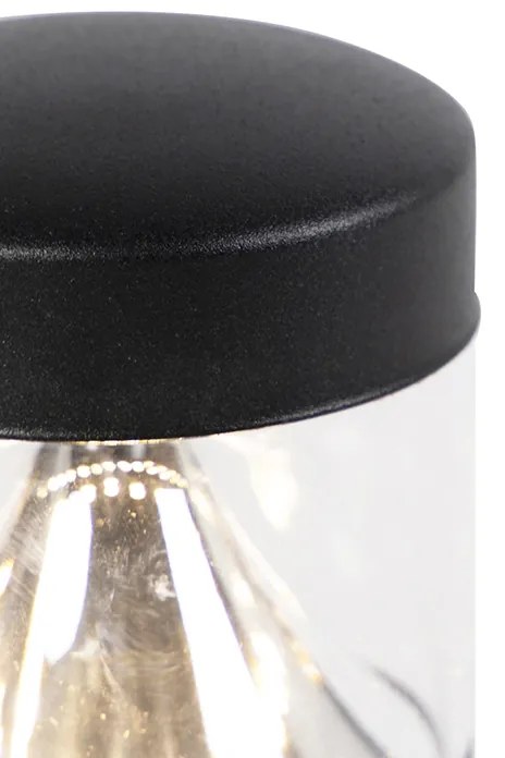 Candeeiro exterior moderno preto 40 cm IP44 com LED - Roxy Moderno