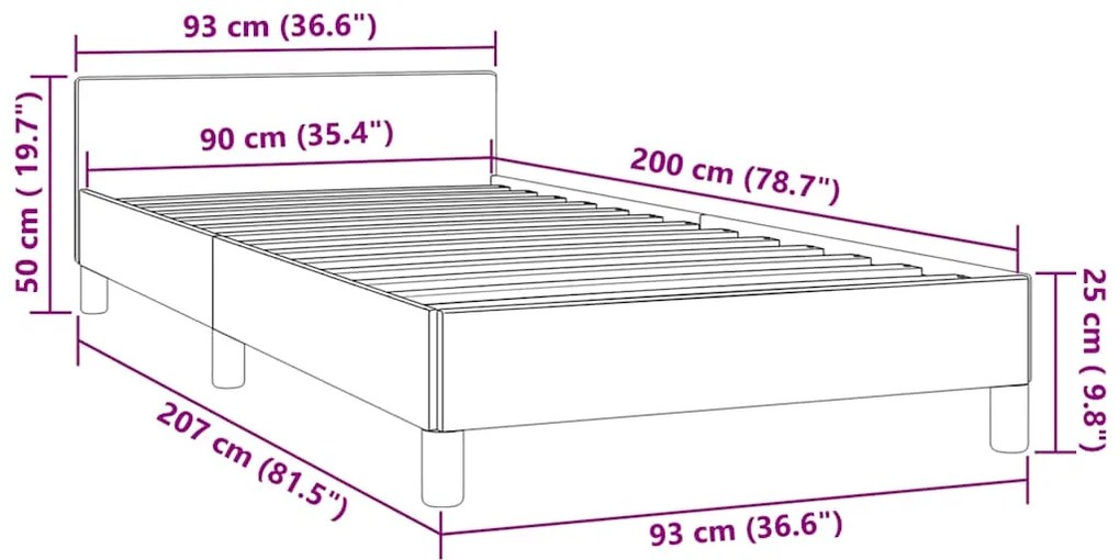 Estrutura de cama sem colchão 90x200 cm veludo verde-escuro