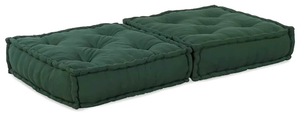 Pufe modular 70x70x36 cm tecido verde