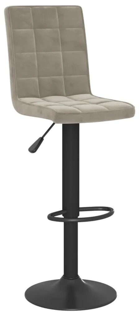 Bancos de bar 2 pcs veludo cinzento-claro