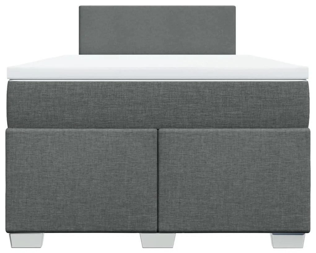 Cama boxspring com colchão 120x190 cm tecido cinzento-escuro