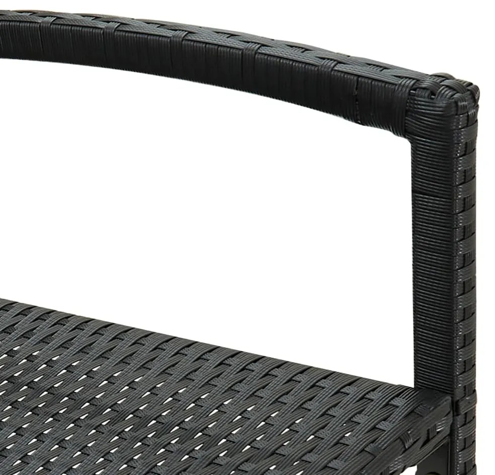 Bancos de bar 4 pcs vime PE preto
