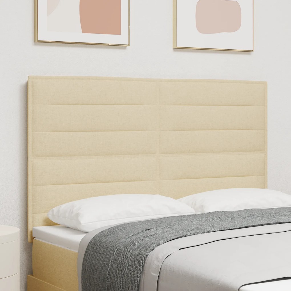 Cabeceira Design Linhas Creme 160 cm Tecido
