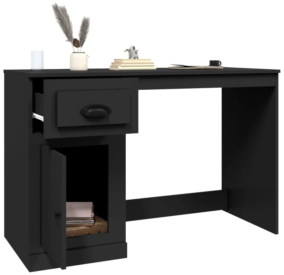 Secretária c/ gaveta 115x50x75 cm derivados de madeira preto