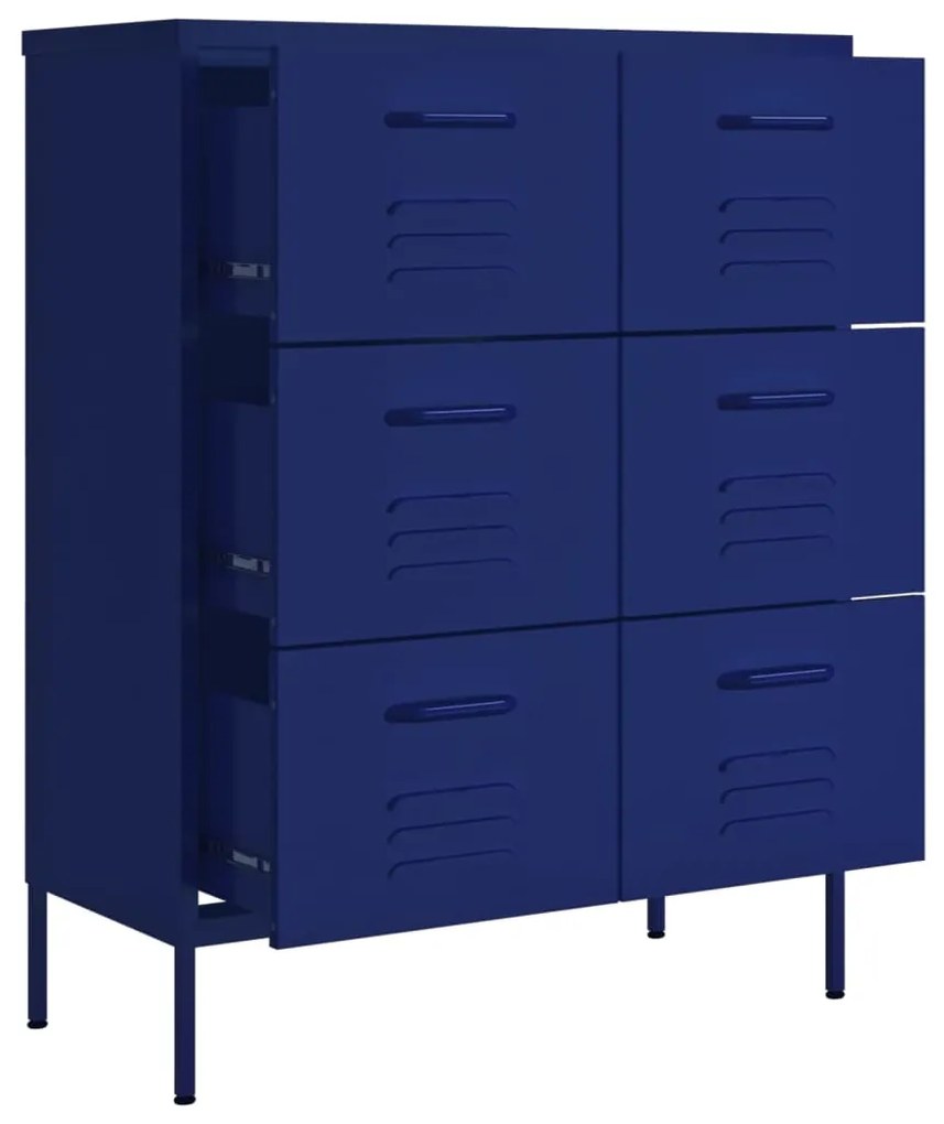 Armário com gavetas aço 80x35x101,5 cm azul-marinho