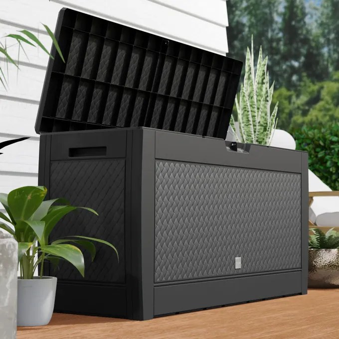 Caixa exterior com tampo Matuba 310L Rodas 119 x 48 x 60 cm Antracite