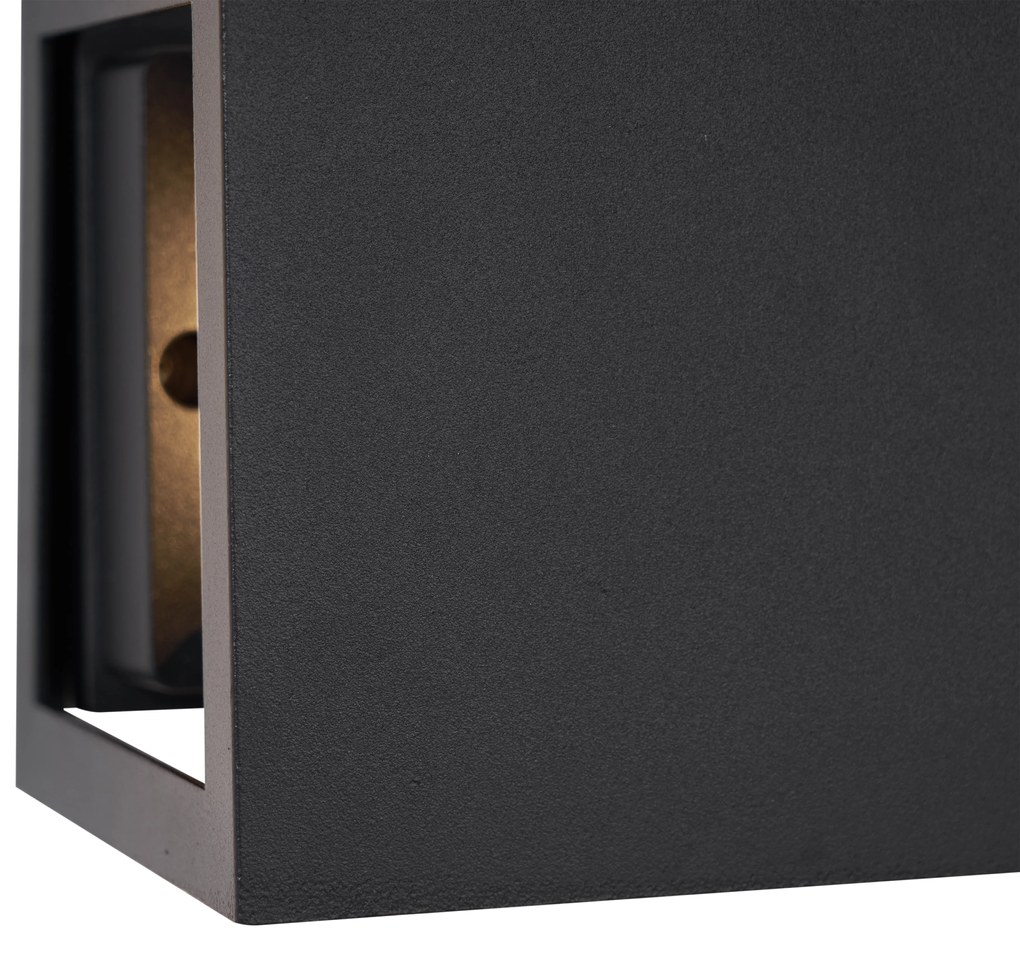 Candeeiro de Parede Moderno Preto Incl. LED IP44 - Edwin Quadro