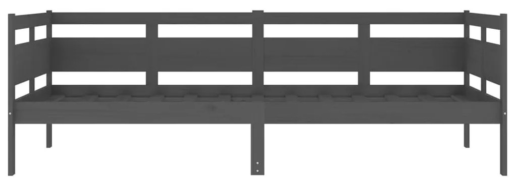 Sofá-cama 90x200 cm madeira de pinho maciça cinzento