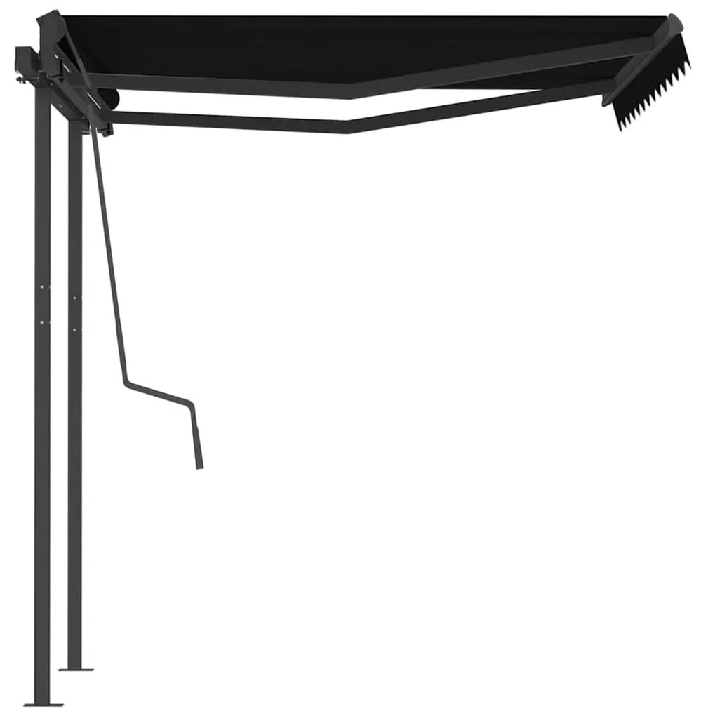 Toldo retrátil automático com postes 3,5x2,5 m antracite