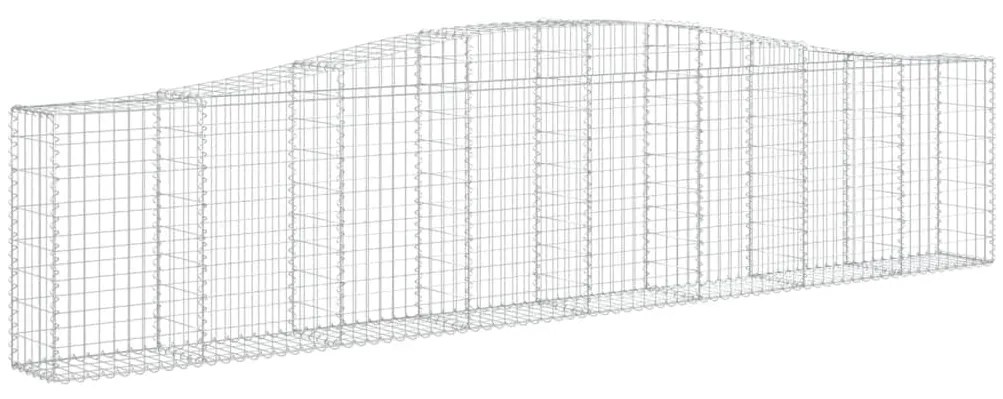 Cestos gabião arqueados 5 pcs 400x30x80/100cm ferro galvanizado