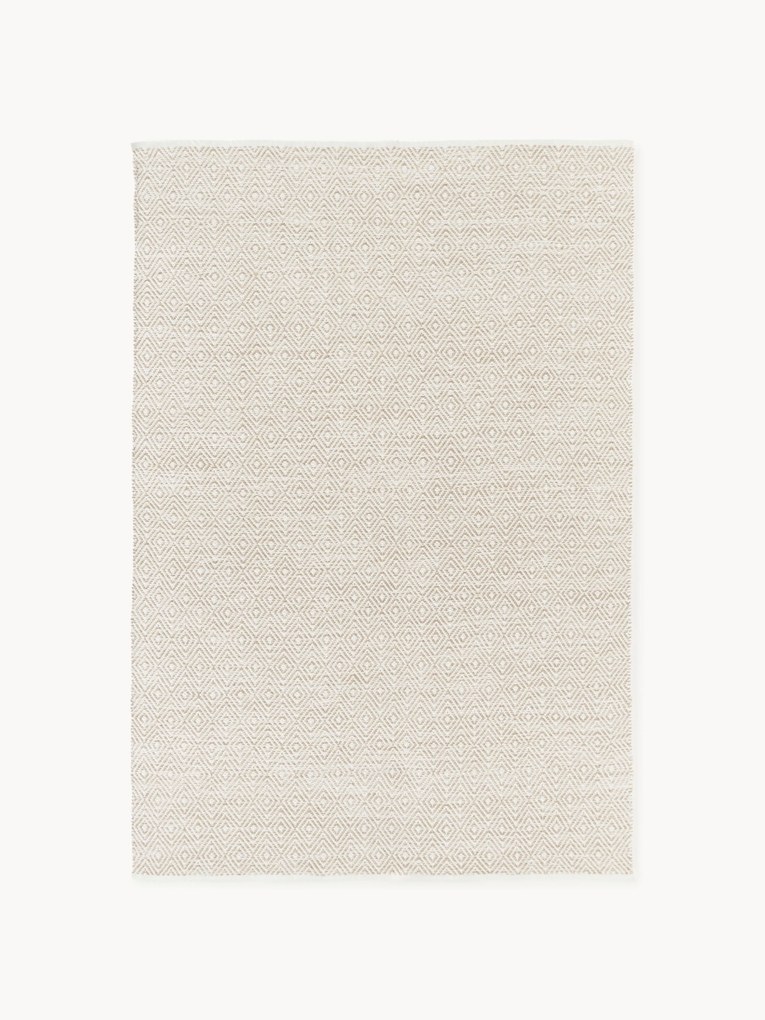 Tapete artesanal para exterior com padrão de losangos vintage Rika