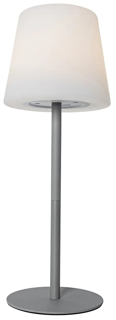 Candeeiro de Mesa Cinzento Recarregável Incl. LED e Dimmer IP54 - Jude Moderno