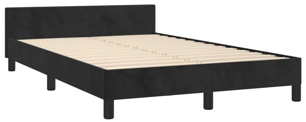 Estrutura de cama sem colchão 120x200 cm veludo preto