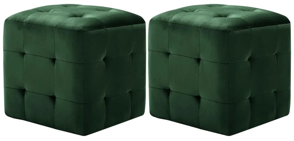 vidaXL Mesas de cabeceira 2 pcs 30x30x30 cm veludo verde