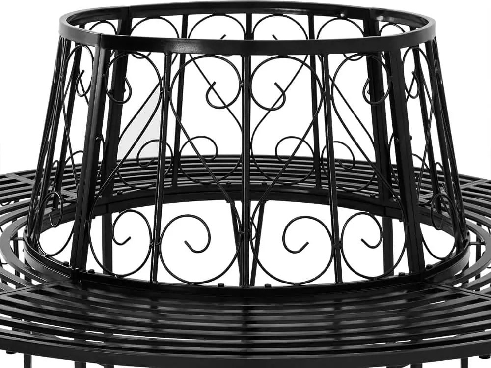 Banco Jardim de árvore Bree Metal Ø160cm Preto
