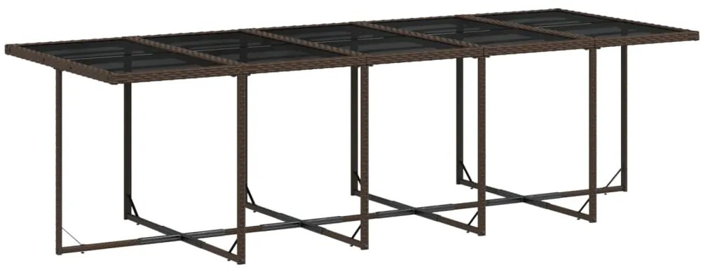 15 pcs conjunto jantar p/ jardim c/ almofadões vime PE castanho