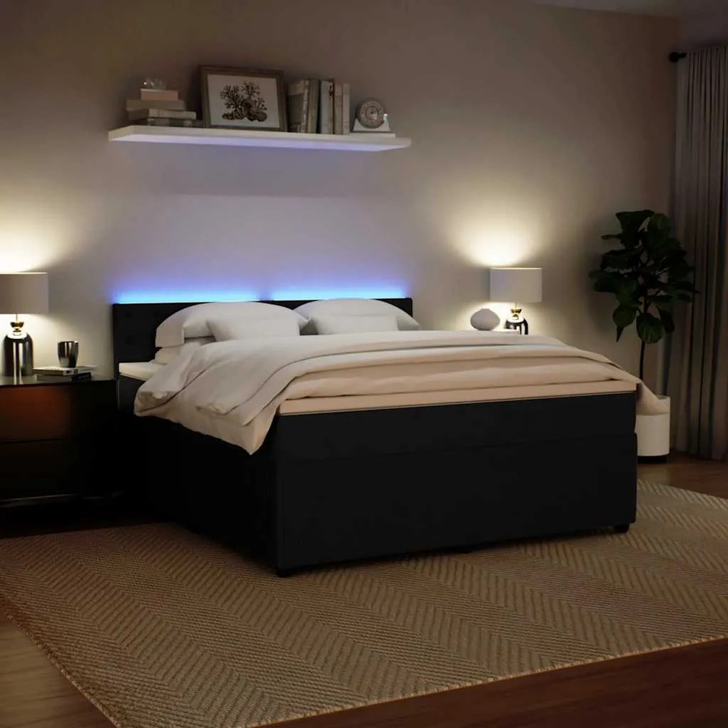 Cama com molas/colchão 180x200 cm veludo preto